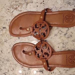 Tory Burch Miller Sandals, size 10, coveted luggage color